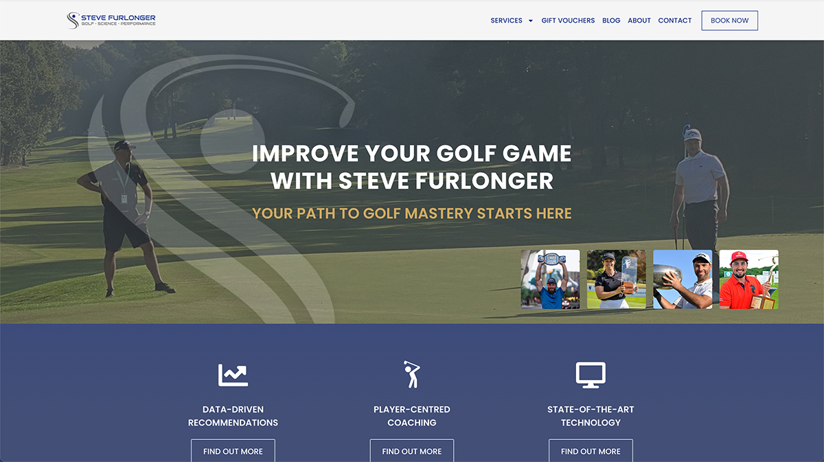 golf coaching website example