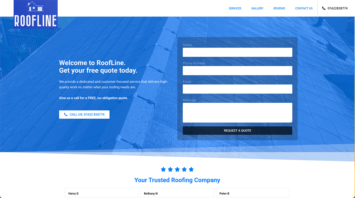 roofing website example